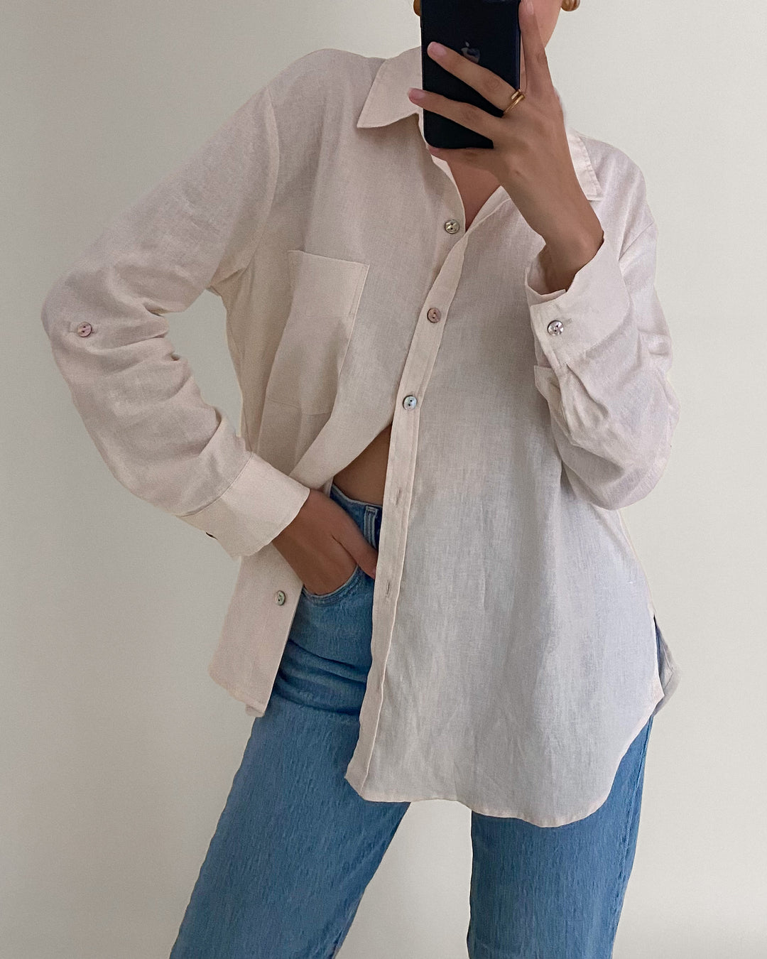 SUMMER BREEZE LINEN TOP - NATURAL