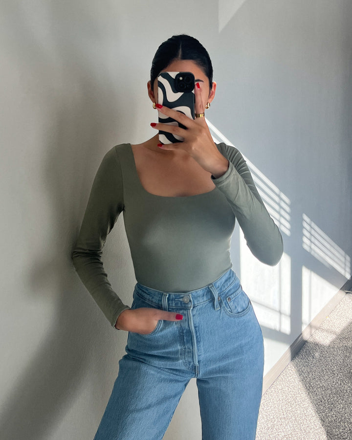 RAQUEL BODYSUIT - FADE OLIVE