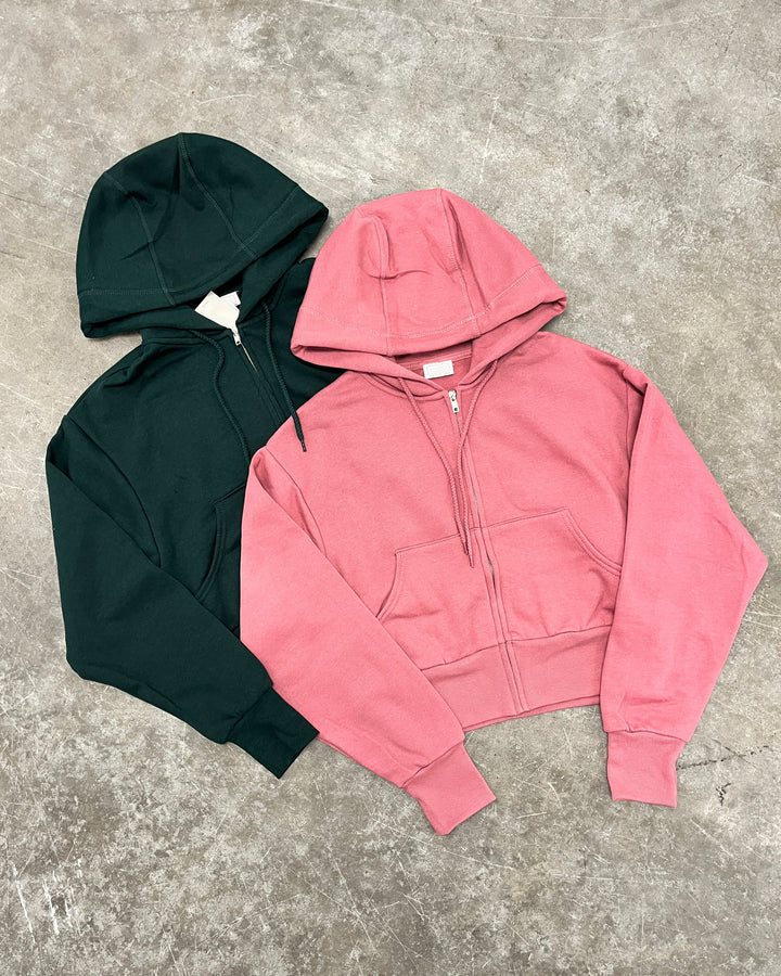 COMFY CROPPED HOODIE - PINK