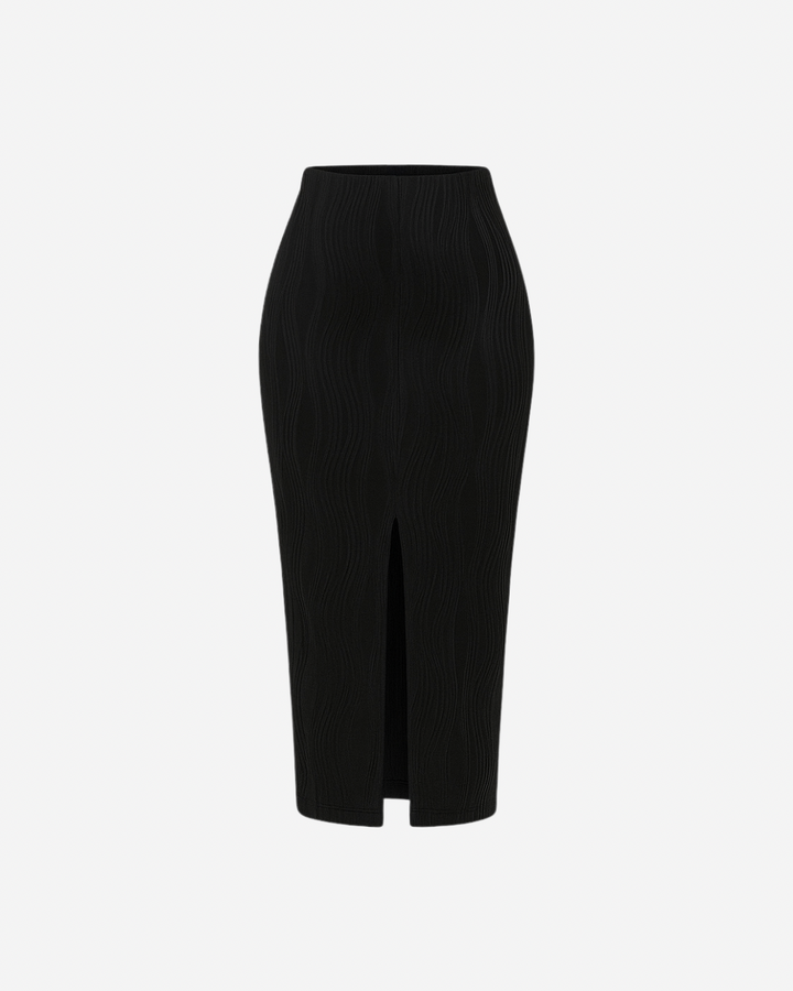 MELANIA TEXTURED HALTER TOP & MIDI SKIRT SET