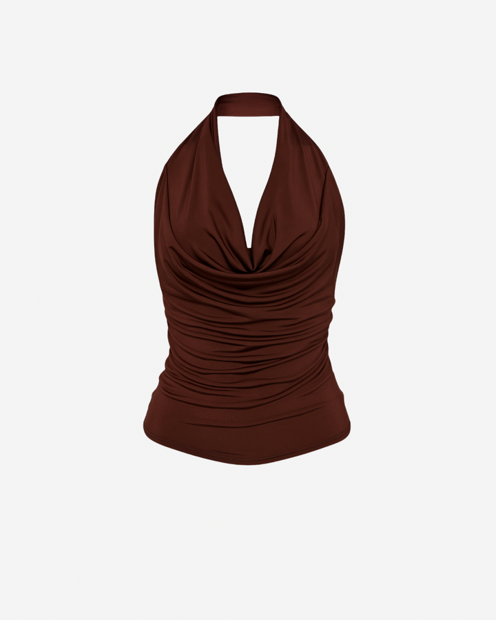 ITZEL COWL NECK TOP