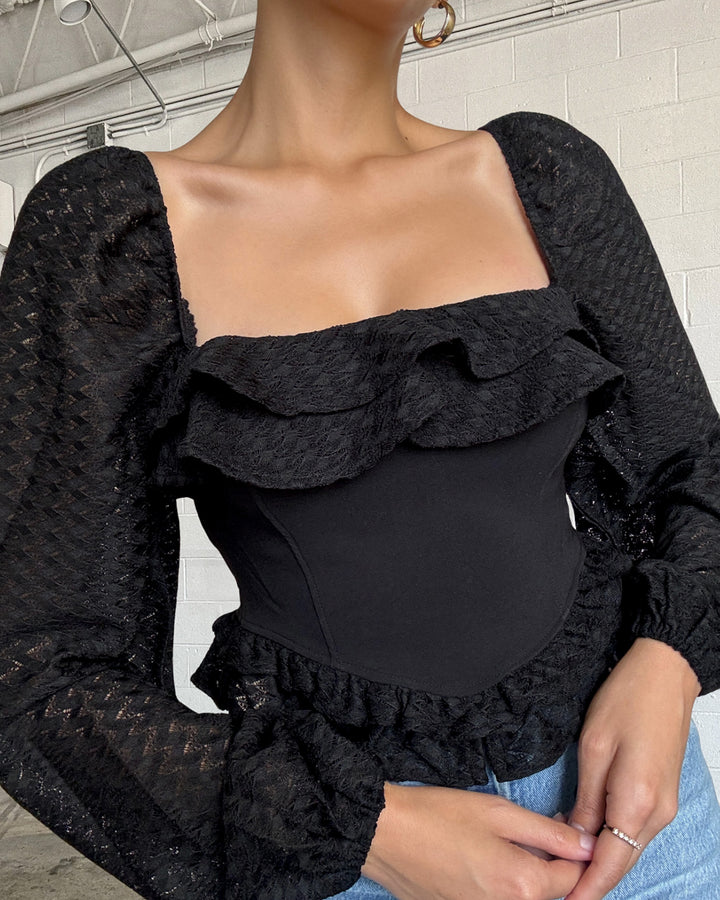 CASSIE LONG SLEEVE CROP TOP