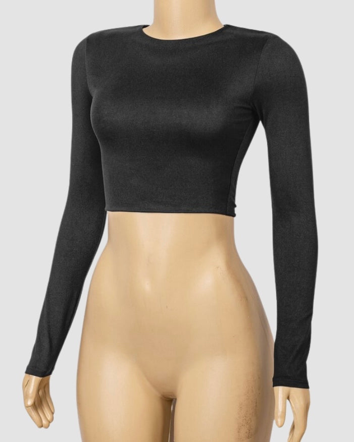 ISELA CROP TOP - BLACK