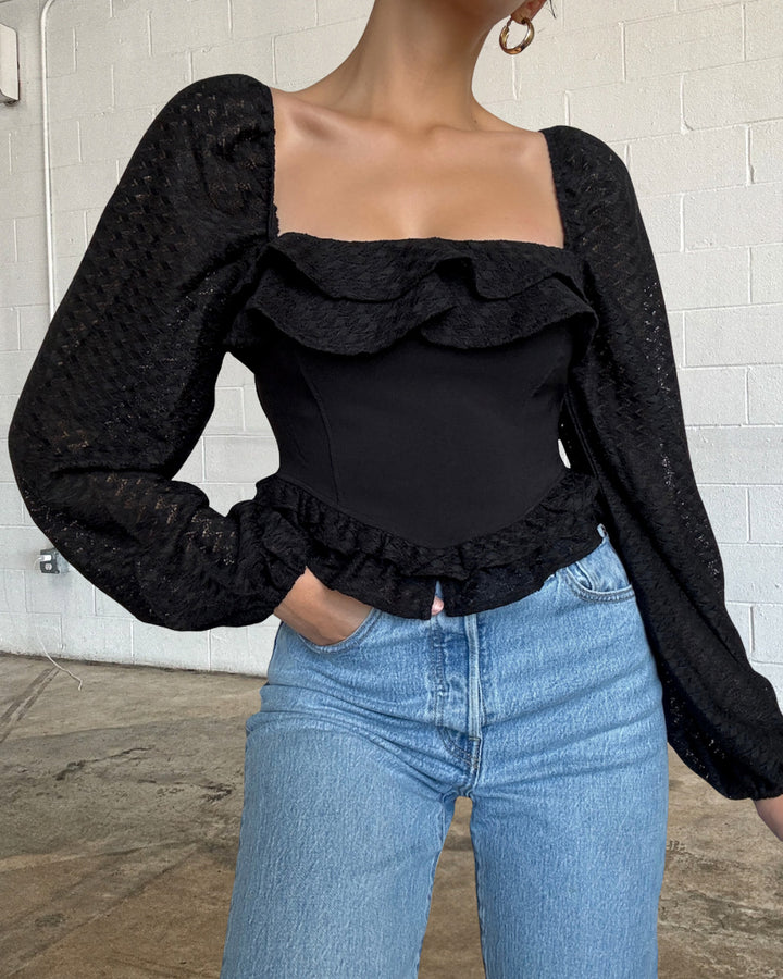 CASSIE LONG SLEEVE CROP TOP