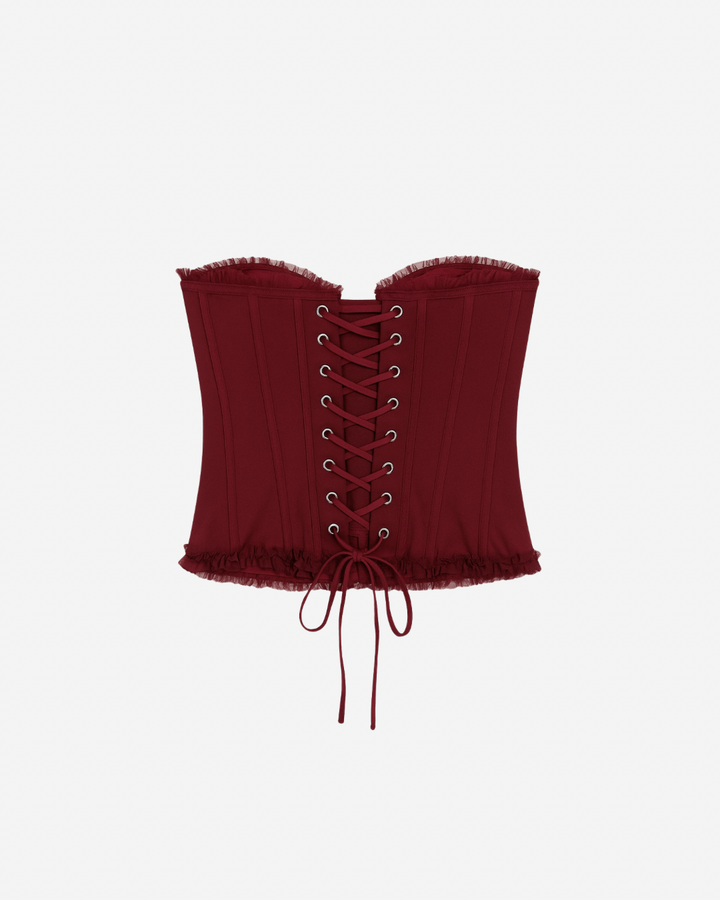 MIA MESH STRAPLESS CORSET TOP