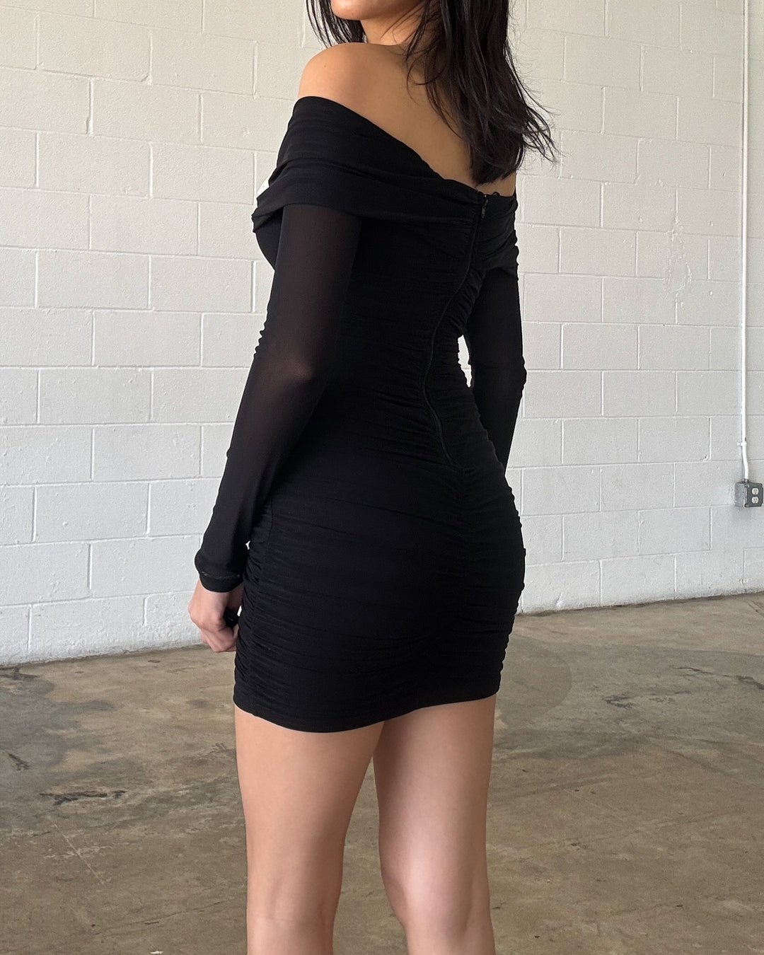 TABITHA CORSAGE ROSETTE MINI DRESS