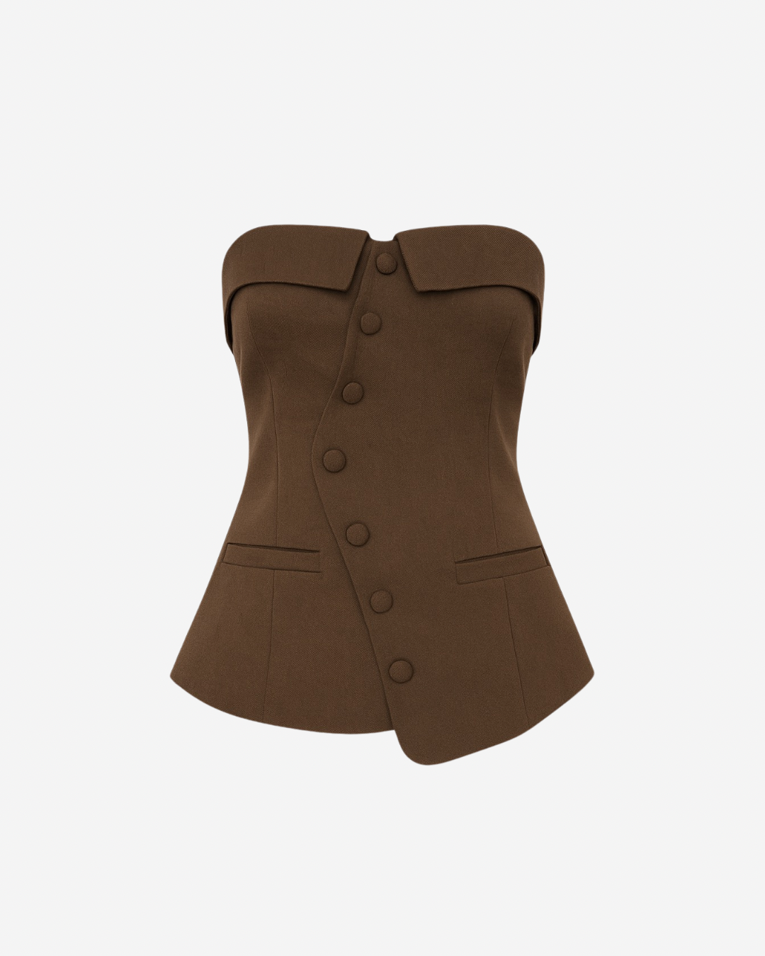 KAIA BUTTON DOWN TUBE TOP IN MOCHA