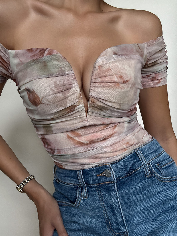 EMILIA FLORAL MESH BODYSUIT