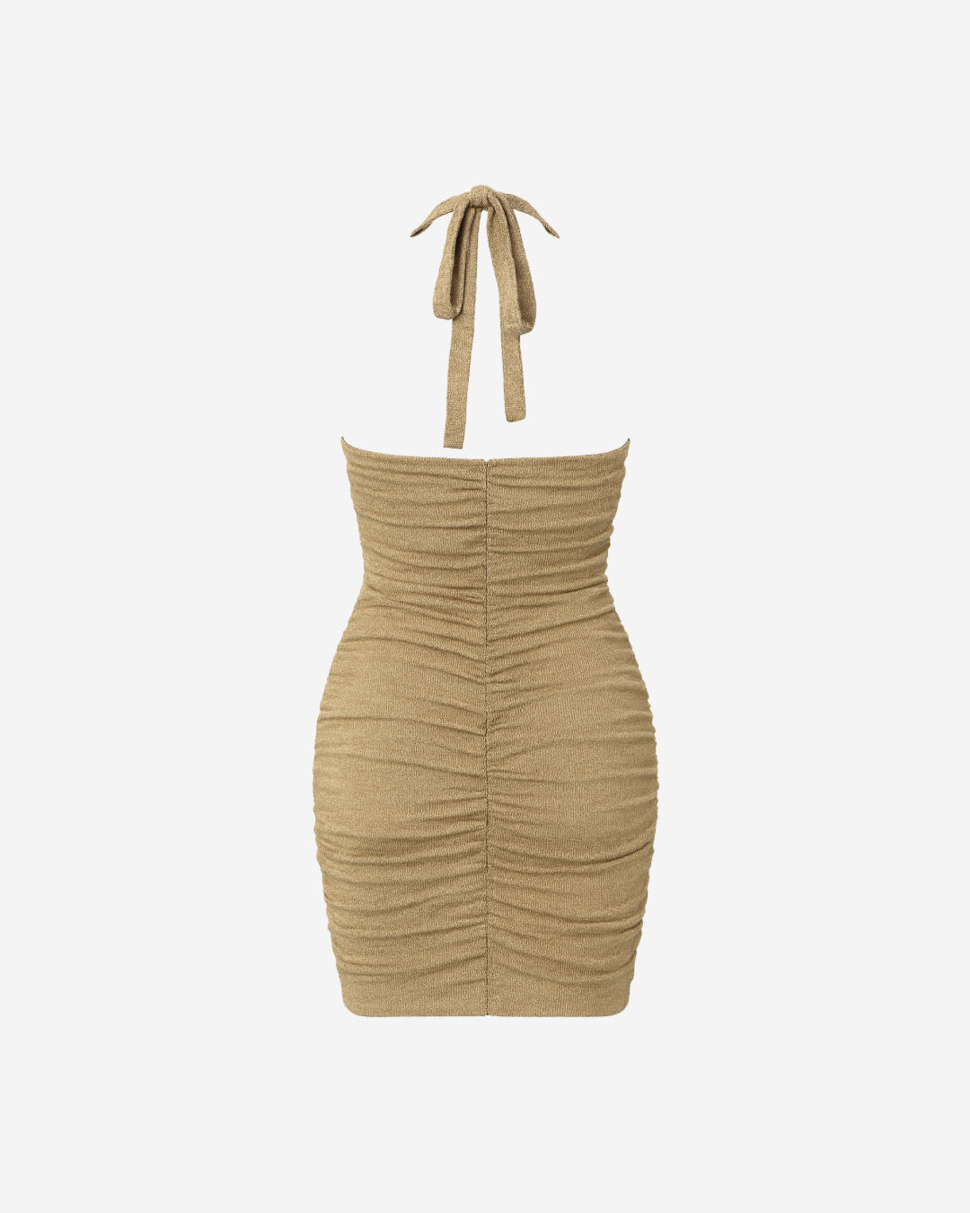 SONJA METALLIC HALTER MINI DRESS
