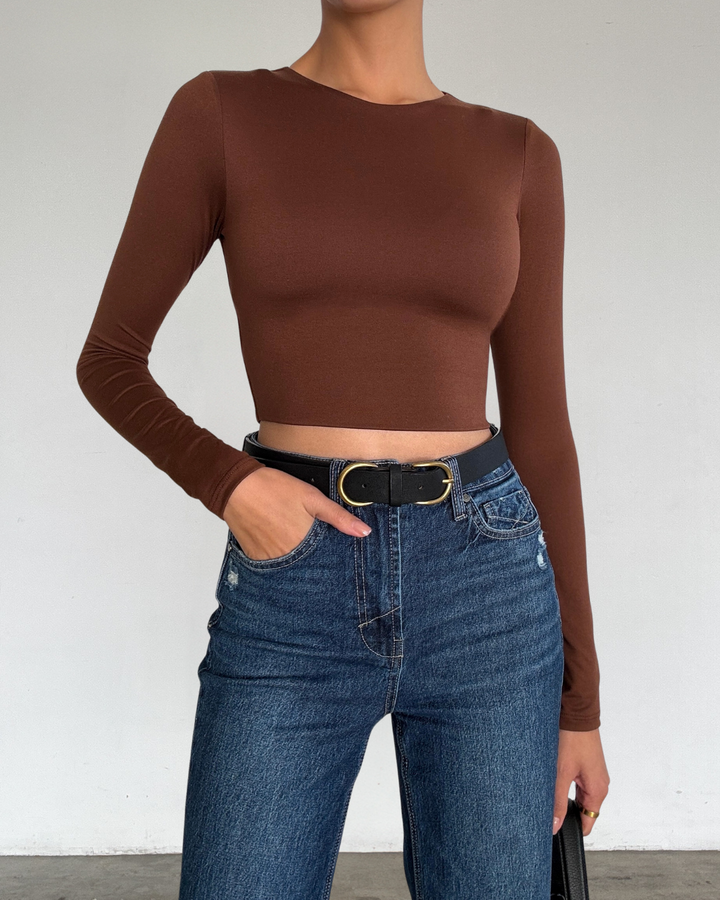ISELA CROP TOP - BROWN