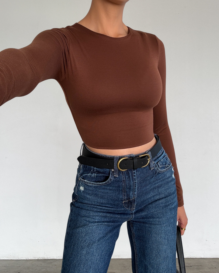 ISELA CROP TOP - BROWN