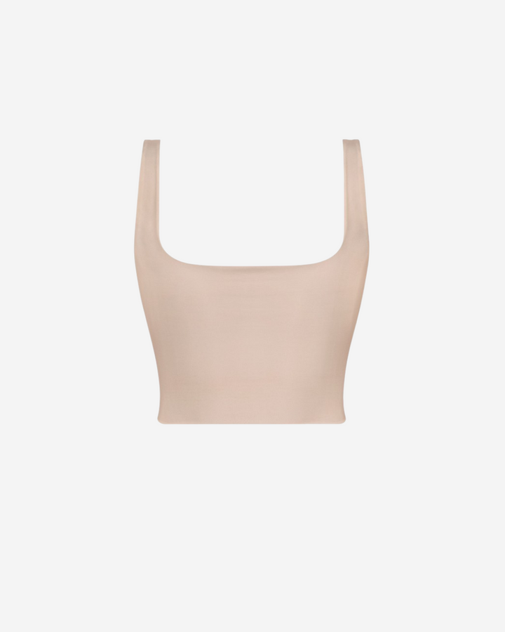 VALERIA TANK CROP TOP IN TAUPE