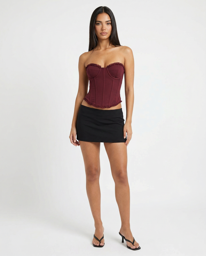 MIA MESH STRAPLESS CORSET TOP