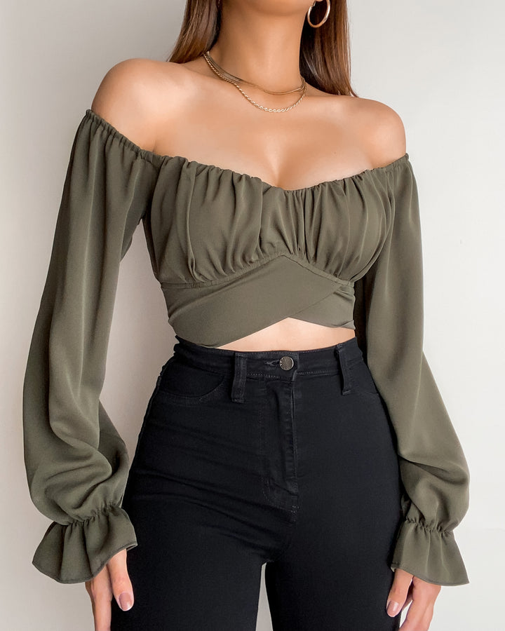 Juliza Crop Top - Olive