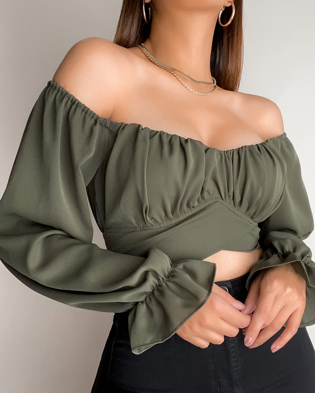 Juliza Crop Top - Olive