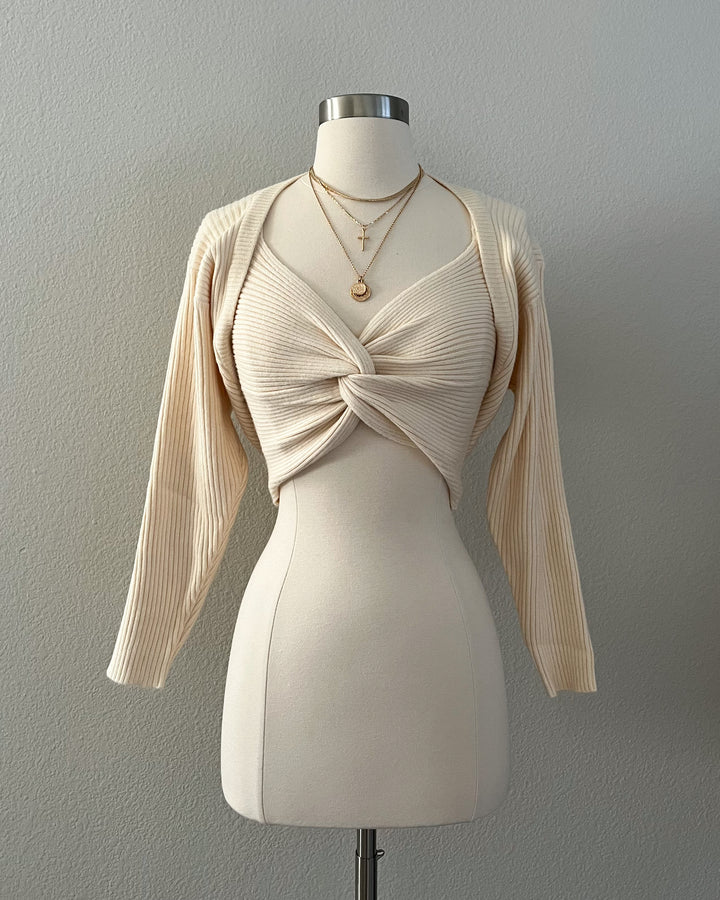 All That Knit Top + Cardigan Set