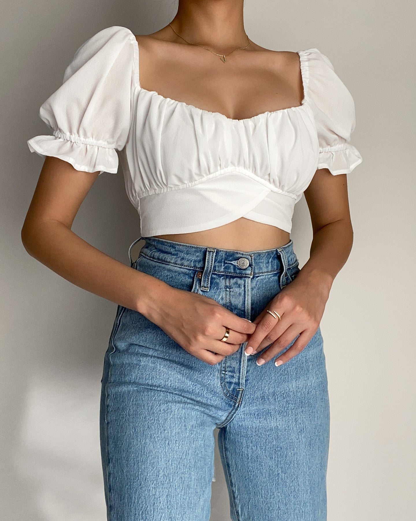 Juliza Crop Top - Short Sleeve - Ivory – WickedFash