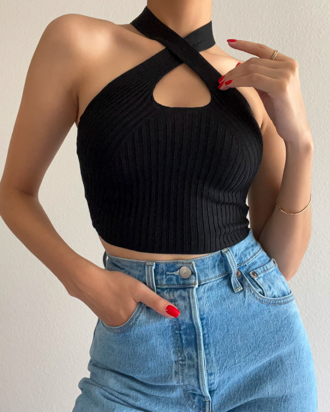 Thea Crop Top - Black